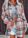 Women's Pocketed Plaid Shacket with Collared Neck – Buttoned and Stylish