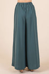 Mittoshop hunter green pleated wide leg pants, angled back view