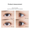 Four promotional eye photographs comparing lash appearance