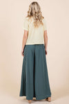 Mittoshop hunter green pleated wide leg pants, full outfit back view