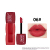 OLIBOLLA lip tint shade 06 beside a red-pink lip swatch