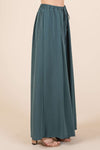 Mittoshop hunter green pleated wide leg pants, angled front view
