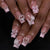 24pcs Artifical Bails With Glue Fake Nail Tips With Design Detachable Press On Nails Long Fake Nail Finished Nail Piece Sticker