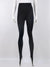 Full front view of black stirrup leggings on a white mannequin