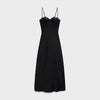 Black lace-bodice maxi dress on a white background