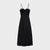 Black lace-bodice maxi dress on a white background
