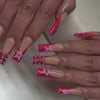 24pcs Artifical Bails With Glue Fake Nail Tips With Design Detachable Press On Nails Long Fake Nail Finished Nail Piece Sticker