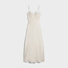 White lace-bodice maxi dress on a white background