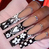 24pcs Artifical Bails With Glue Fake Nail Tips With Design Detachable Press On Nails Long Fake Nail Finished Nail Piece Sticker