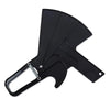Rear view of a black handheld skinfold caliper