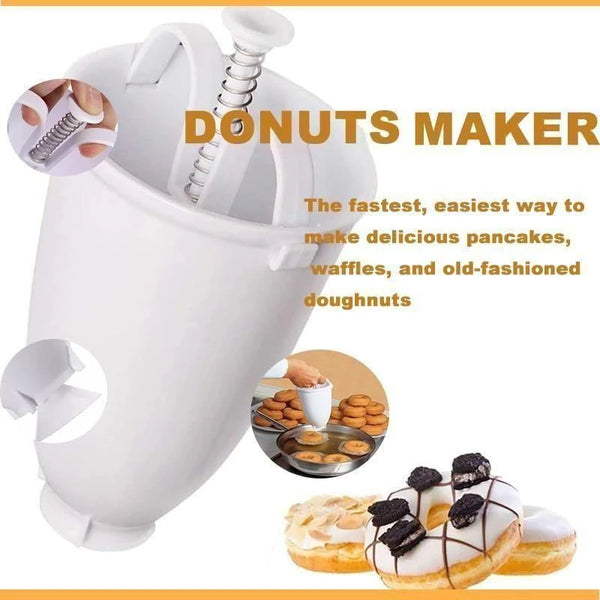 Manual donut batter dispenser with a spring-loaded plunger