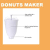 Donut batter dispenser diagram showing its body and plunger
