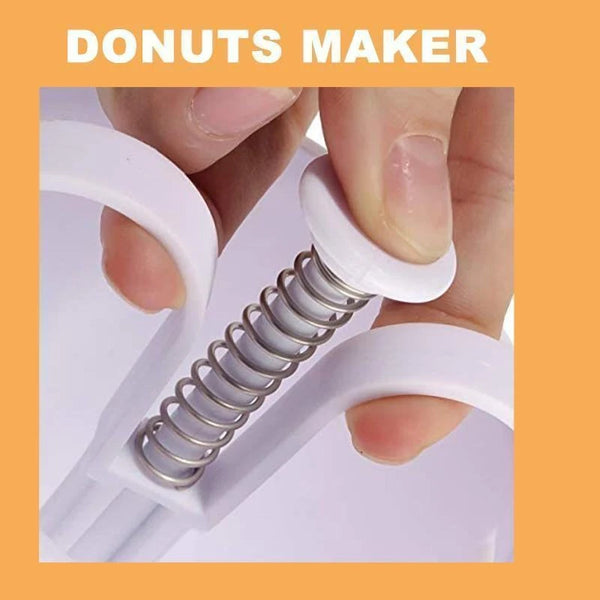 Close-up of a hand pressing the batter dispenser plunger