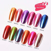 Metallic nail-color swatch chart on a white background