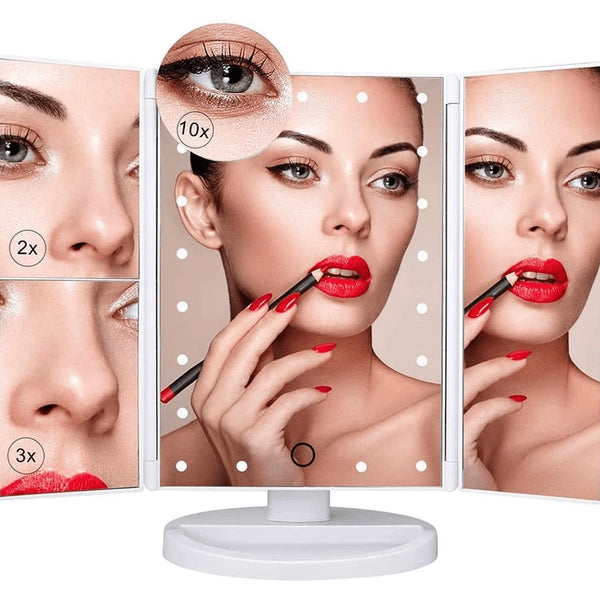 Large LED Vanity Tri-Fold Mirror