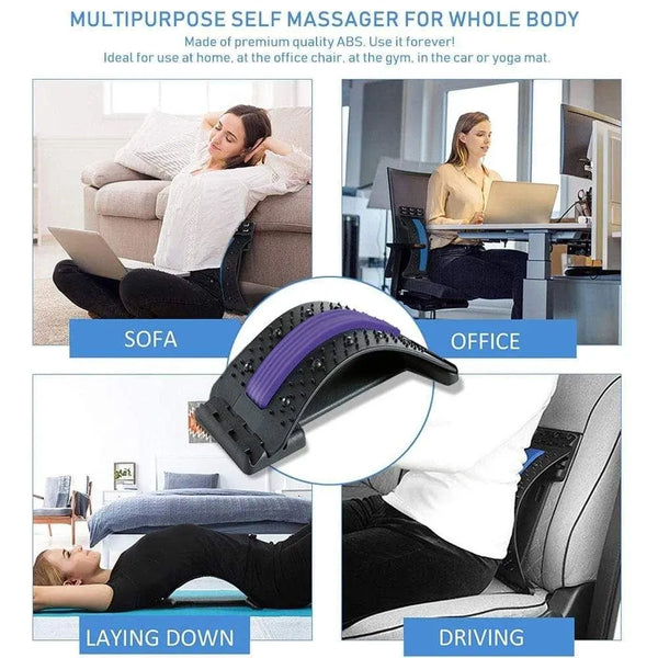 Multi-Level Adjustable Back Massager Waist Neck Stretch
