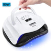 White nail lamp with a carrying handle and digital display