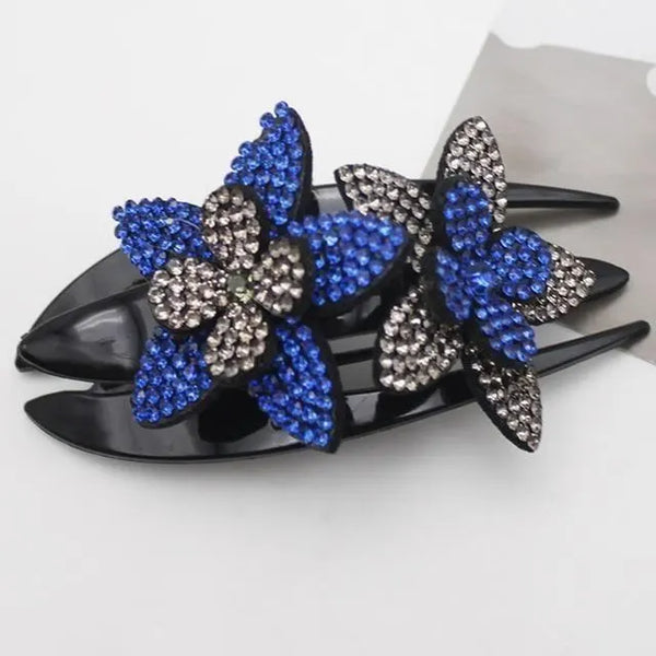 Rhinestone Flower Hair Claw - Yousweety