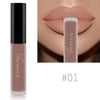 NICEFACE matte liquid lipstick shade 01 in beige nude beside a lip-color example