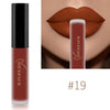 NICEFACE matte liquid lipstick shade 19 in burnt orange beside a lip-color example