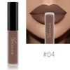 NICEFACE matte liquid lipstick shade 04 in brown nude beside a lip-color example