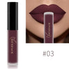 NICEFACE matte liquid lipstick shade 03 in deep plum beside a lip-color example