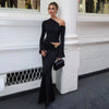 Elegant One-Shoulder Black Gown – Luxurious Evening Dress