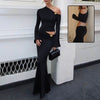 Elegant One-Shoulder Black Gown – Luxurious Evening Dress