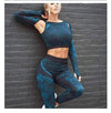 2pcs Seamless Long Sleeve High Waisted Yoga Set