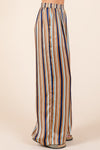 Mittoshop Striped Satin Elastic Waist Wide Leg Pants