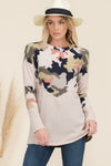 Celeste Full Size Camo Print Contrast Long Sleeve T-Shirt