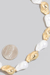 Fame Synthetic Pearl and Metallic Beaded Necklace