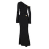 Elegant One-Shoulder Black Gown – Luxurious Evening Dress