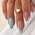 Luxury Almond Press-On Nails – 24pc French Tip Ballerina Set with Glossy Finish & Jelly Stickers