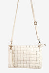 Fame Faux Leather Basket Weave Crossbody Bag