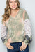 Celeste Full Size Tie-Dye V-Neck Printed Sleeve Blouse