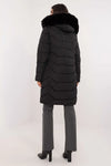 JacketWomen's Quilted Down Jacket with Detachable Fur Hood – Ideal for Autumn/Winter