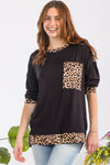 Celeste Full Size Leopard Round Neck Dropped Shoulder T-Shirt