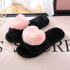 Furry Non-Slip Love Heart Cotton Slippers