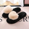 Furry Non-Slip Love Heart Cotton Slippers