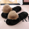 Furry Non-Slip Love Heart Cotton Slippers