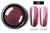 Rose chrome-effect nail pigment shade 02 with black-base and red-base samples