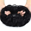 Human Hair Bun Extensions Brazilian Wavy Curly Messy Hairpiece Non-remy