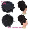 Human Hair Bun Extensions Brazilian Wavy Curly Messy Hairpiece Non-remy