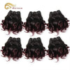 Human Hair Ombre Brazilian Extension 6 Pcs Curly Bundles 8 Inch