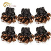 Human Hair Ombre Brazilian Extension 6 Pcs Curly Bundles 8 Inch