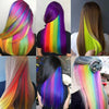 Long Straight Colorful Hair Extension Rainbow Hair 22 Inch