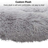 Pet Dog Cat Calming Bed Warm Soft Plush Round Light Gray