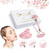 Rose Quartz Jade Roller Gua Sha Set