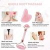 Rose Quartz Jade Roller Gua Sha Set